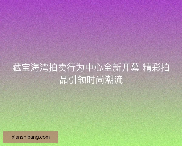 藏宝海湾拍卖行为中心全新开幕 精彩拍品引领时尚潮流 藏宝海湾拍卖行为中心全新开幕 精彩拍品引领时尚潮流
