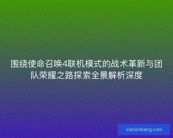 围绕使命召唤4联机模式的战术革新与团队荣耀之路探索全景解析深度