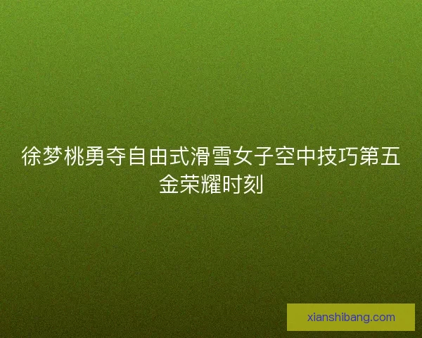 徐梦桃勇夺自由式滑雪女子空中技巧第五金荣耀时刻 徐梦桃勇夺自由式滑雪女子空中技巧第五金荣耀时刻